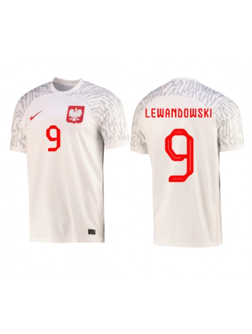 Polen Robert Lewandowski #9 Replika Hemmakläder VM 2022 Kortärmad